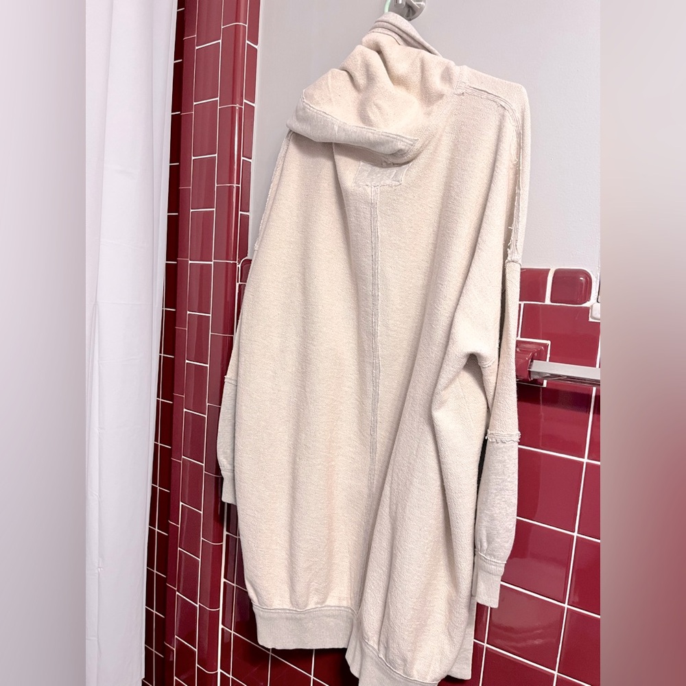 Free People Cozy Hooded Open Cardigan in Cream - Picture 8 of 16